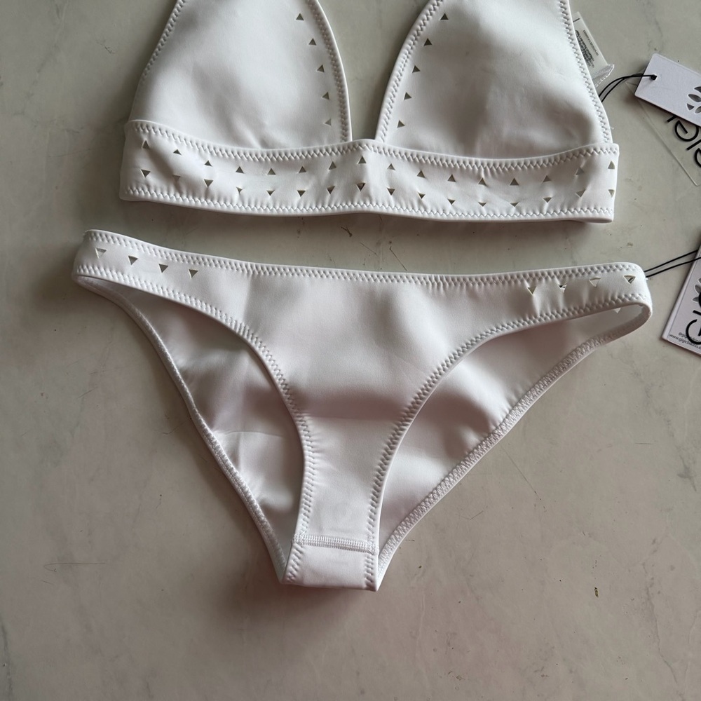 New Gigi C Linda laser cut white bikini size L - Picture 7 of 10
